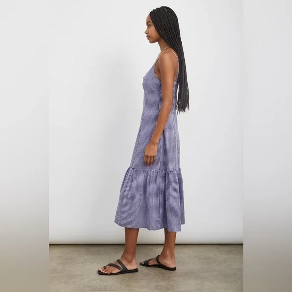 Rails Maeve Dress Navy Lilac Gingham Sundress | M - Picture 2 of 12